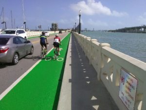 Living car free in Miami. Miami Beach bike lanes
