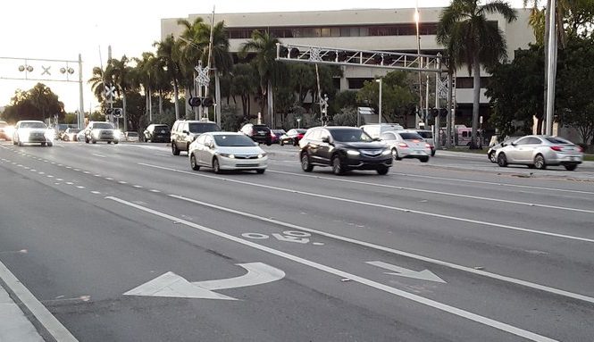 A dangerous bike lane in Ft. Lauderdale